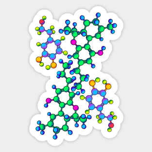 Dopamine & THC Molecules: Ease & Forgetting Sticker